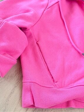 Pink Half-Zip Fleece cropped Pullover